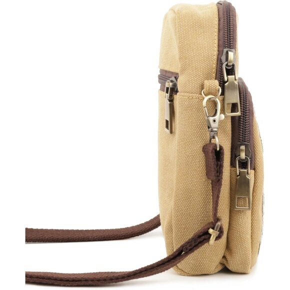 Women's S4 Brown Vintage Embroidered Cute Mini Cross Body Bag Small Handbag - Picture 5 of 6